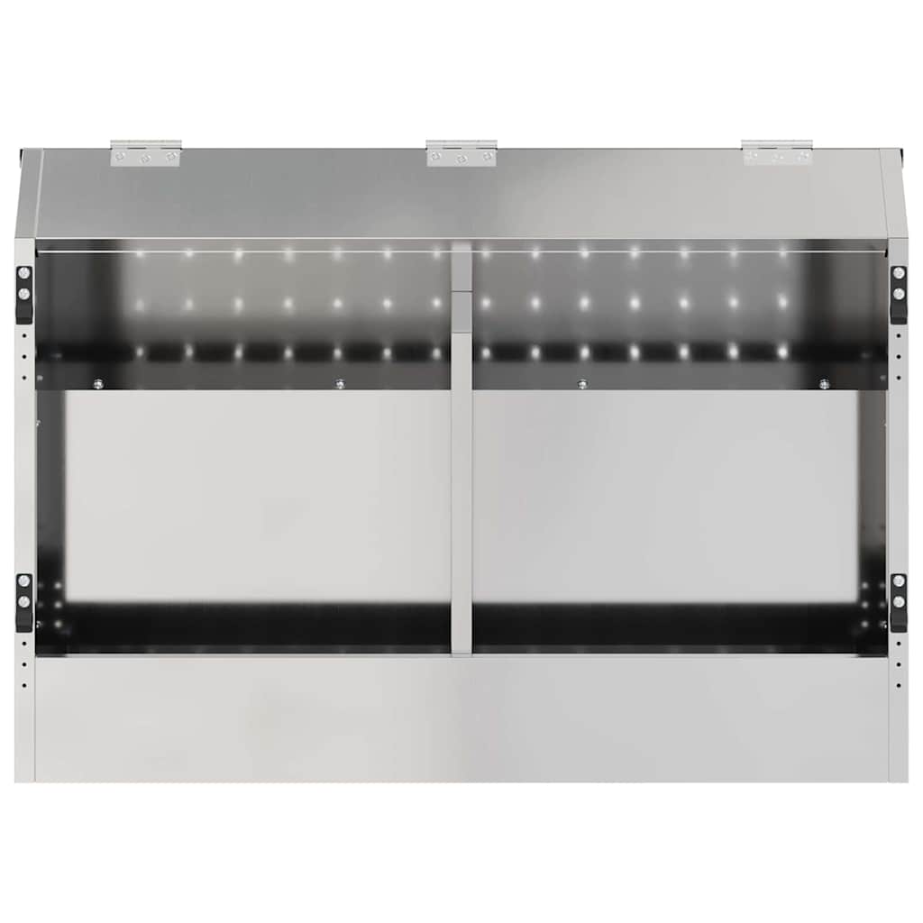 vidaXL Rabbit Feeder Silver 64.5 x 25.5 x 45.5 cm 6 kg 5