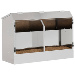 vidaXL Rabbit Feeder Silver 64.5 x 25.5 x 45.5 cm 6 kg 3