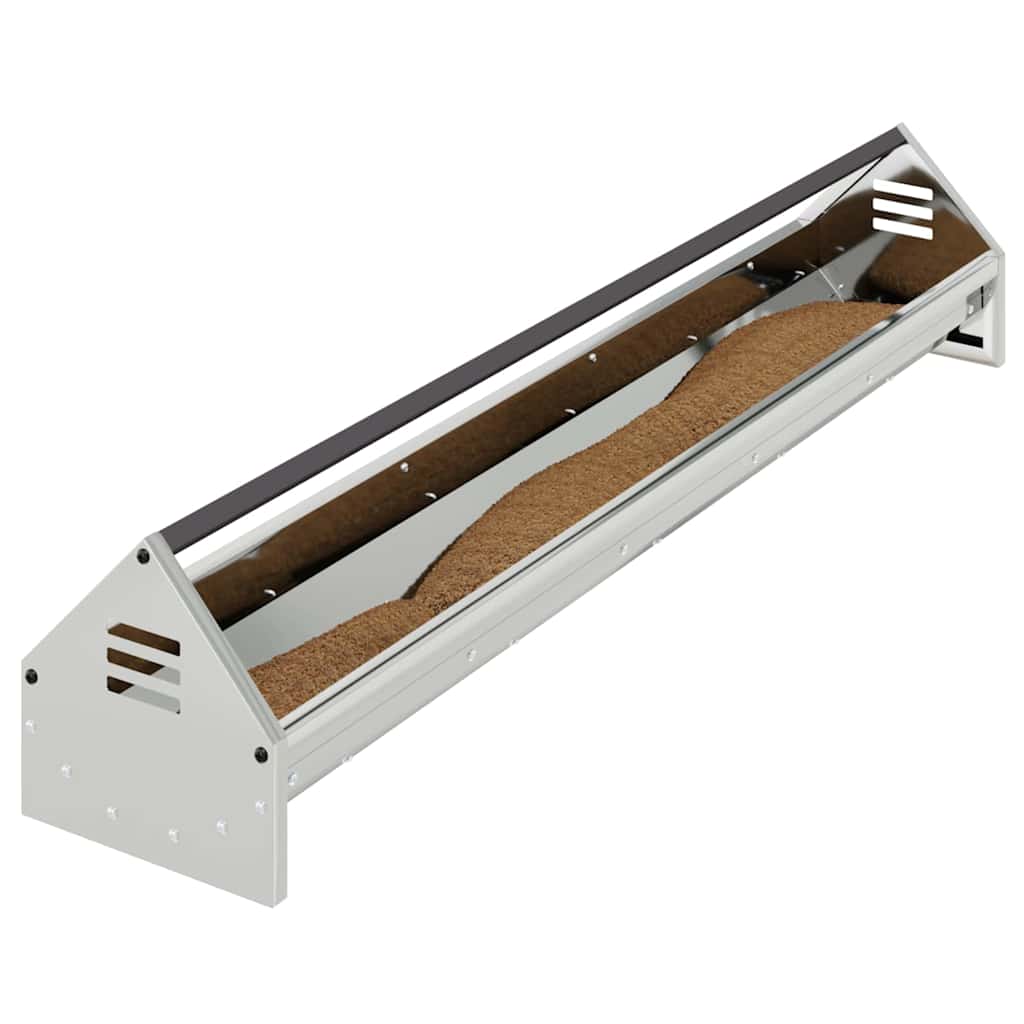 vidaXL Chicken Feeding Trough Silver 108 x 20.5 x 20 cm 5 kg 3