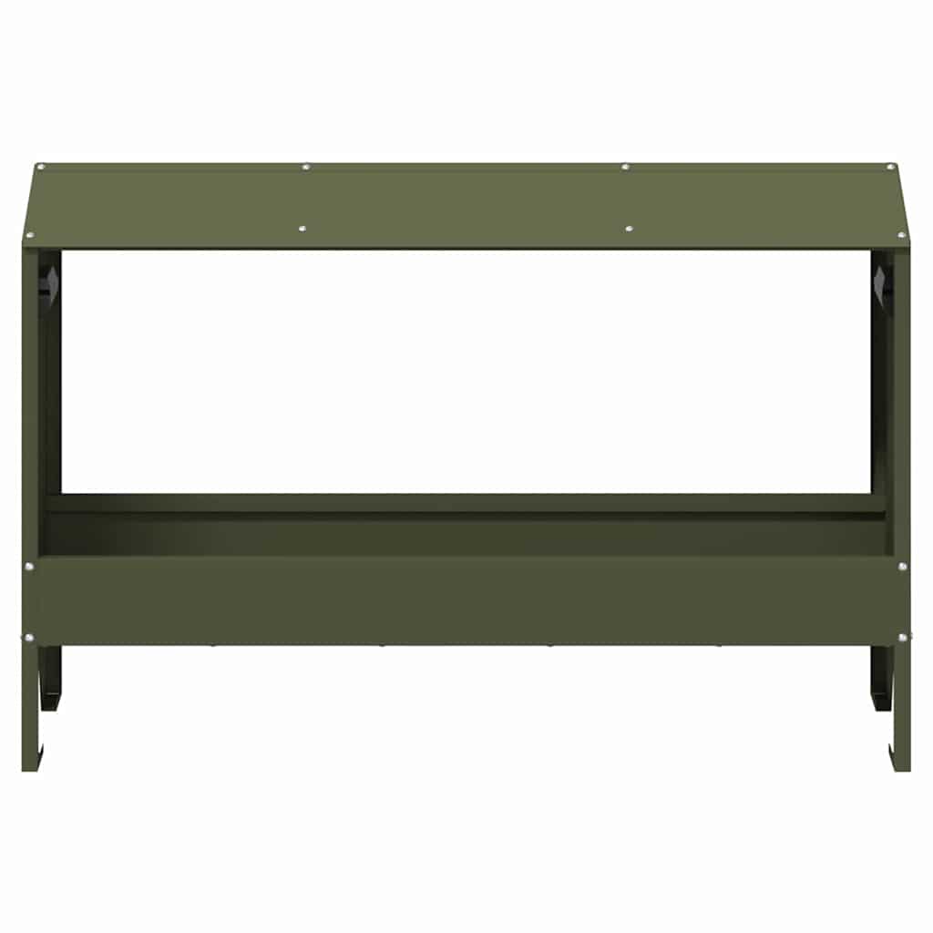 vidaXL Chicken Feeding Trough Olive Green 81 x 32 x 53.5 cm 5