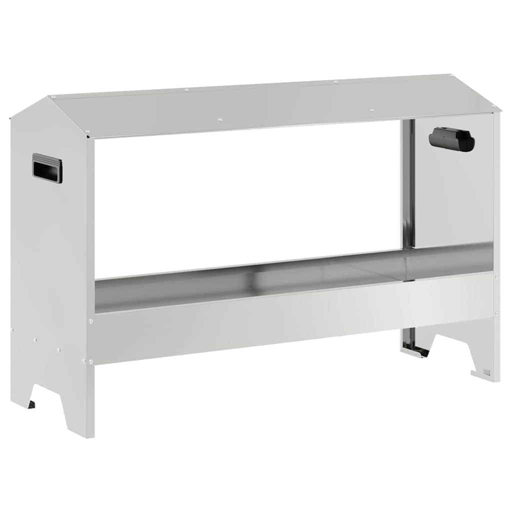Chicken Feeding Trough Silver, image 2