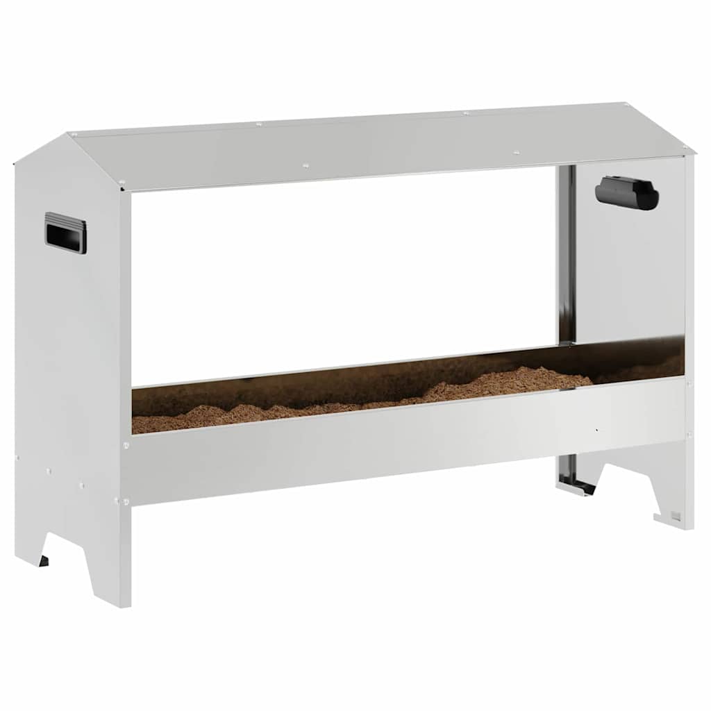Chicken Feeding Trough Silver, image 3