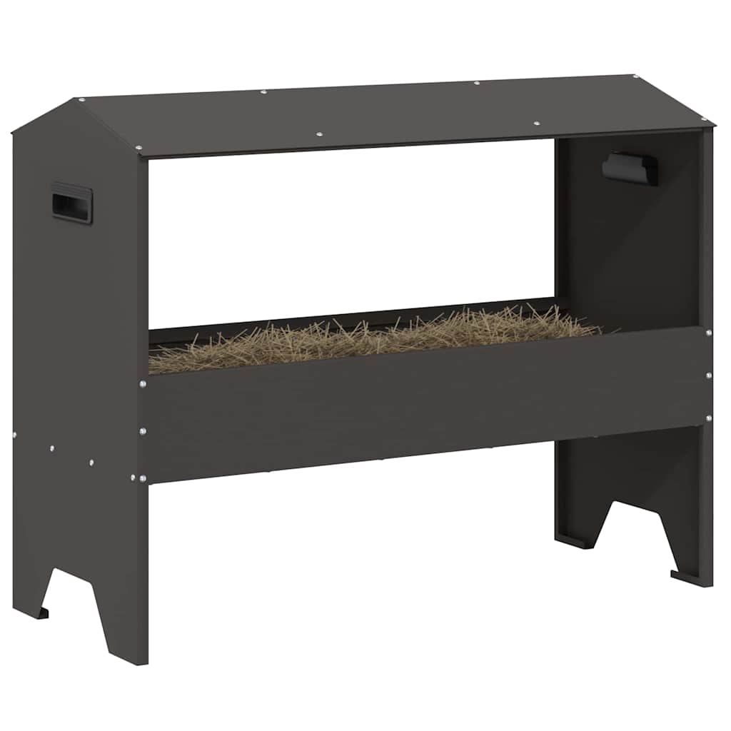 vidaXL Livestock Feeding Trough Black 79 x 35 x 62 cm 15 kg 3