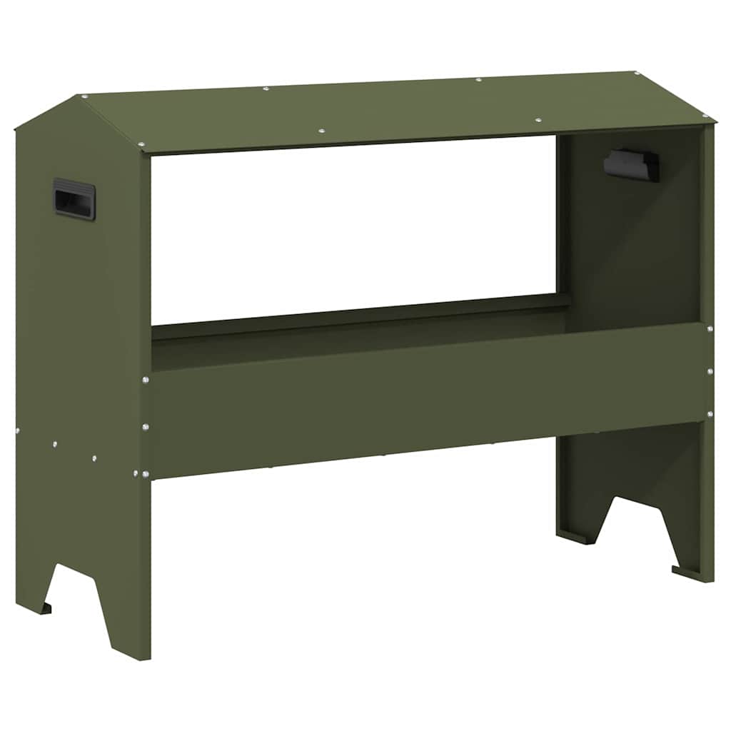 vidaXL Livestock Feeding Trough Olive Green 79 x 35 x 62 cm 15 kg 2