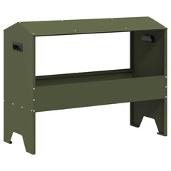vidaXL Livestock Feeding Trough Olive Green 79 x 35 x 62 cm 15 kg 2