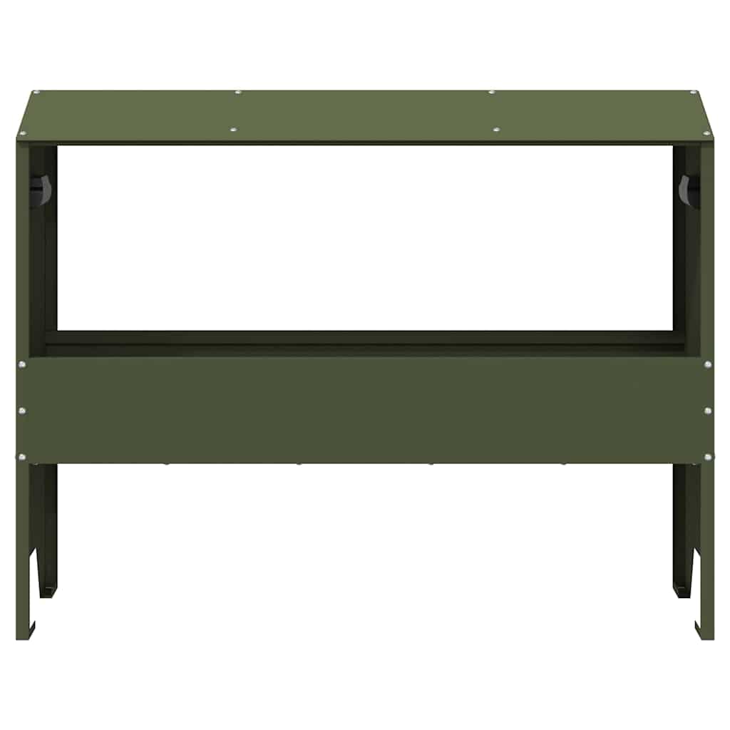 vidaXL Livestock Feeding Trough Olive Green 79 x 35 x 62 cm 15 kg 5