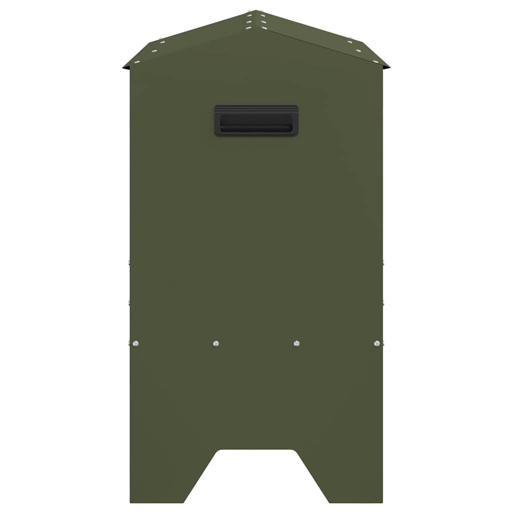 vidaXL Livestock Feeding Trough Olive Green 79 x 35 x 62 cm 15 kg 6