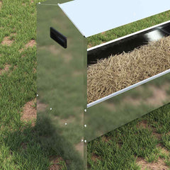 vidaXL Livestock Feeding Trough Silver 79 x 35 x 62 cm 15 kg 4