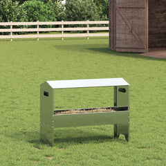 vidaXL Livestock Feeding Trough Silver 79 x 35 x 62 cm 15 kg 1