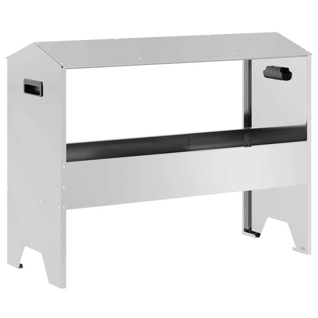 vidaXL Livestock Feeding Trough Silver 79 x 35 x 62 cm 15 kg 2