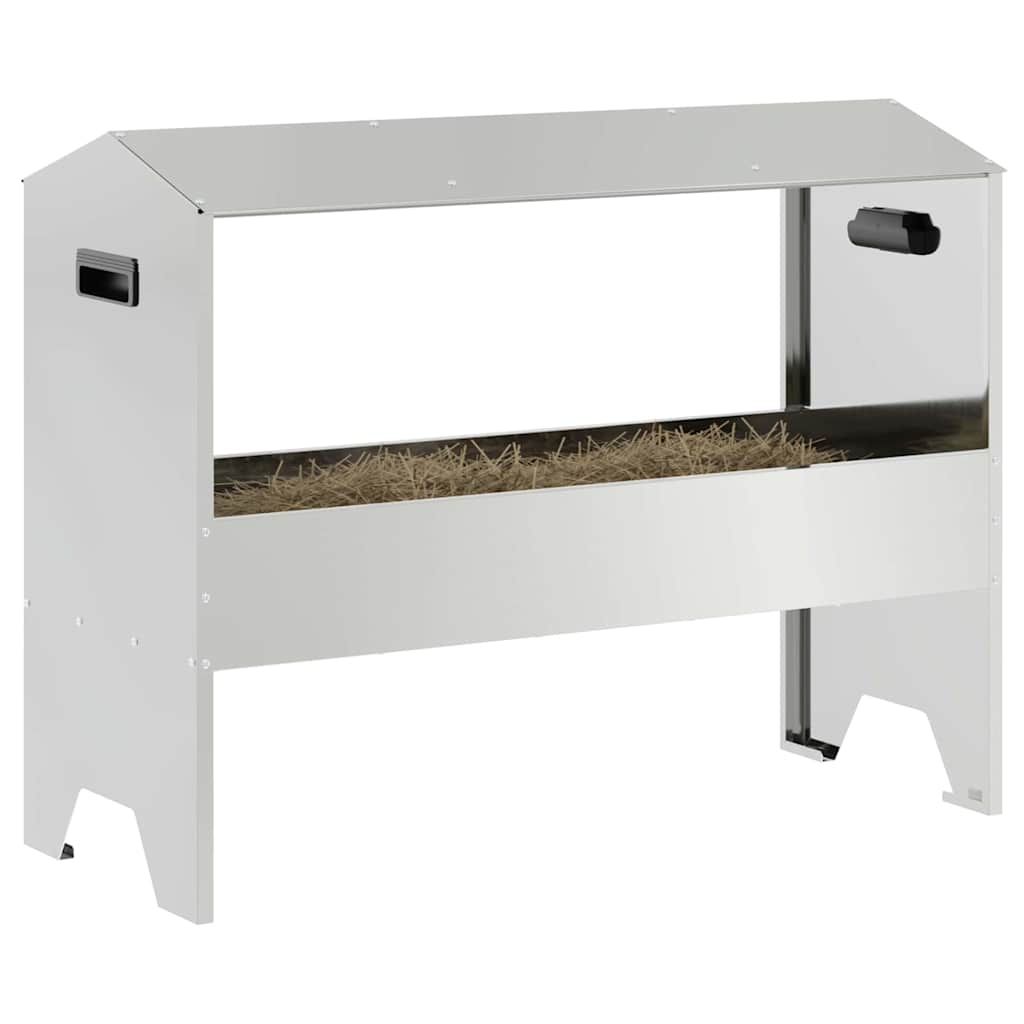 vidaXL Livestock Feeding Trough Silver 79 x 35 x 62 cm 15 kg 3