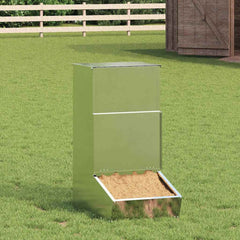 vidaXL Pig Feeder Silver 55 x 38 x 76 cm 20 kg Galvanised Steel 1
