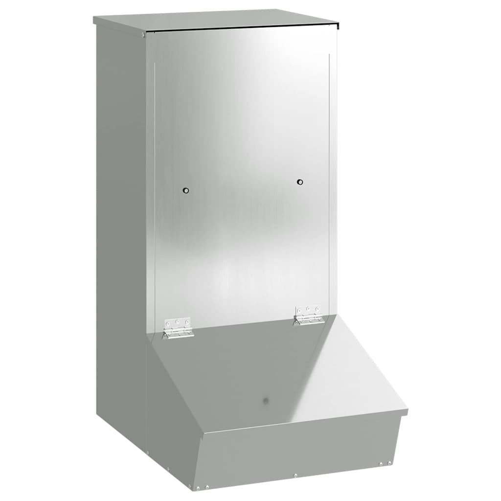 vidaXL Pig Feeder Silver 55 x 38 x 76 cm 20 kg Galvanised Steel 2