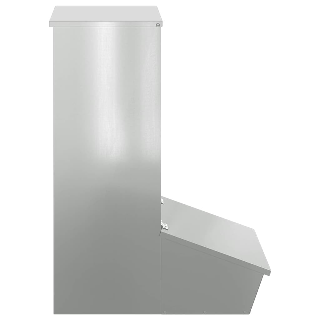 vidaXL Pig Feeder Silver 55 x 38 x 76 cm 20 kg Galvanised Steel 5
