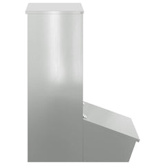 vidaXL Pig Feeder Silver 55 x 38 x 76 cm 20 kg Galvanised Steel 5