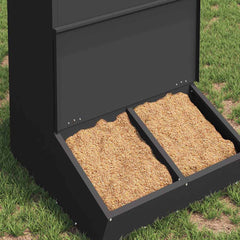 vidaXL Pig Feeder Black 55 x 51 x 91.5 cm 20 kg Cold-Rolled Steel 3