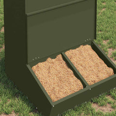 vidaXL Pig Feeder Olive Green 55 x 51 x 91.5 cm 20 kg 3