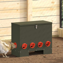 vidaXL Chicken Feeder Olive Green 60.5 x 29 x 51 cm 25 kg 1