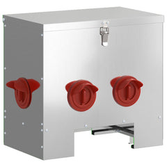 vidaXL Chicken Feeder Silver 40.5 x 25 x 38 cm 20 kg Galvanised Steel 2