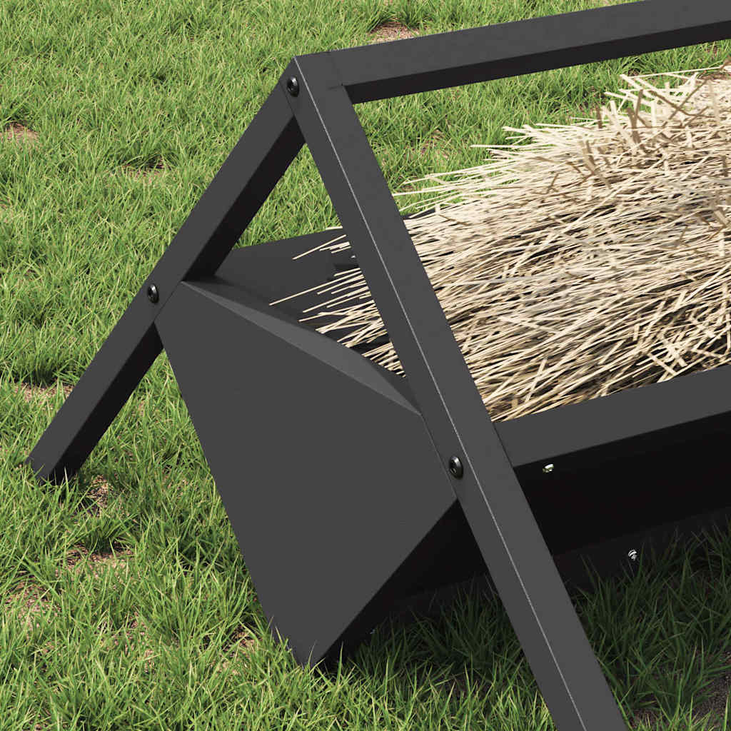 vidaXL Livestock Feeding Trough Black 111 x 76 x 38 cm 10 kg 4