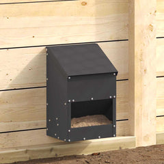 vidaXL Chicken Feeder Black 21 x 16 x 33 cm 3 kg Cold-Rolled Steel 1