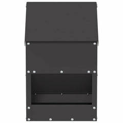 vidaXL Chicken Feeder Black 21 x 16 x 33 cm 3 kg Cold-Rolled Steel 4