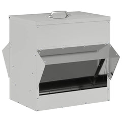 vidaXL Chicken Feeder Silver 40.5 x 45 x 41 cm 20 kg Galvanised Steel 2