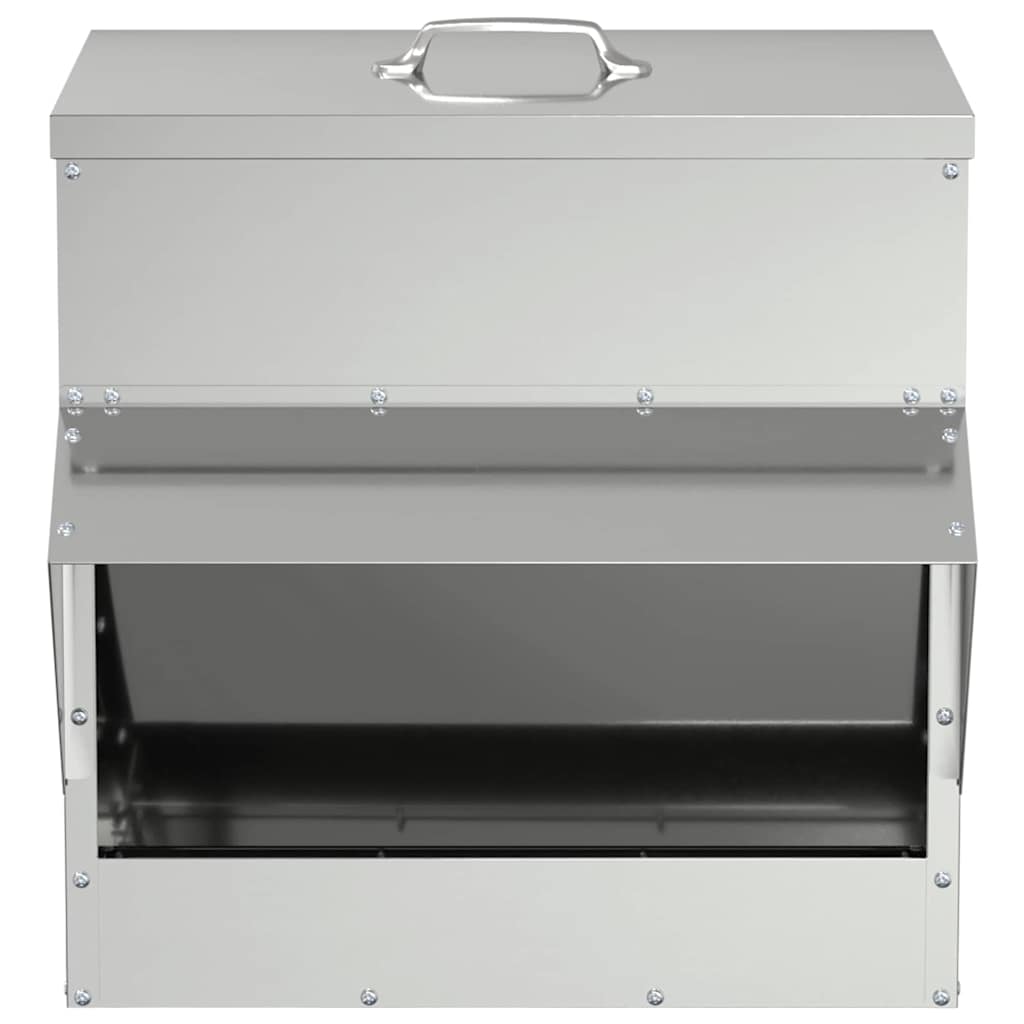 vidaXL Chicken Feeder Silver 40.5 x 45 x 41 cm 20 kg Galvanised Steel 5