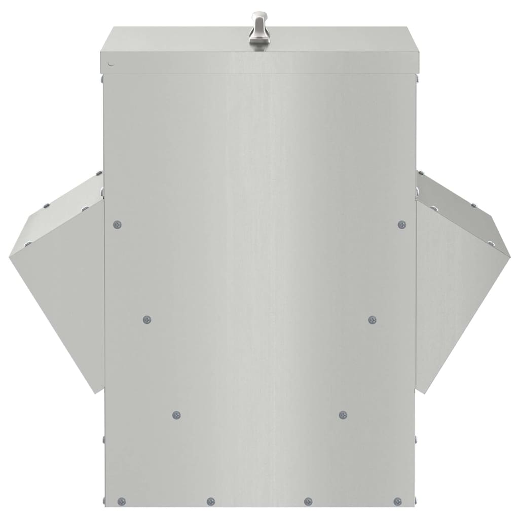vidaXL Chicken Feeder Silver 40.5 x 45 x 41 cm 20 kg Galvanised Steel 6