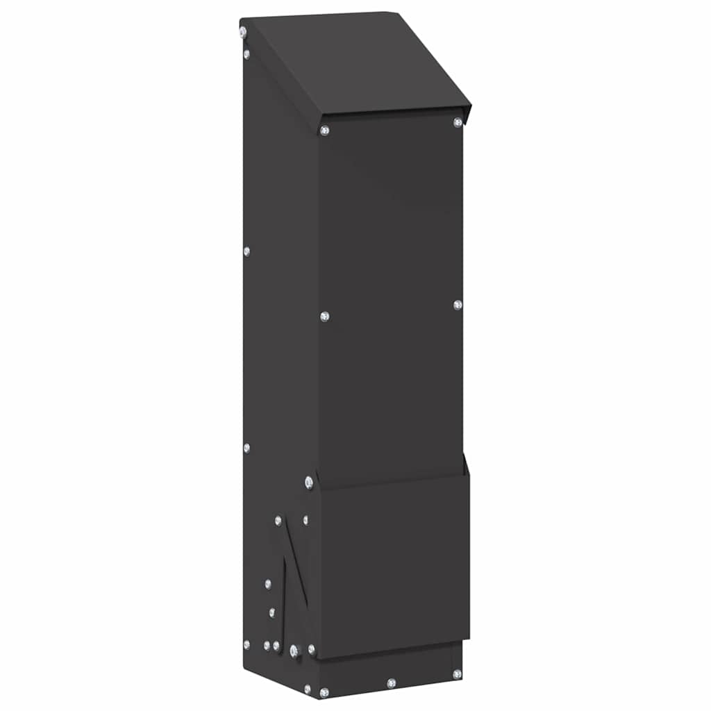 vidaXL Chicken Feeder Black 13 x 12 x 51 cm Cold-Rolled Steel 2