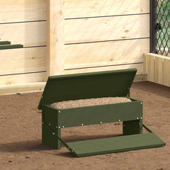 vidaXL Chicken Treadle Feeder Olive Green 48.5 x 39.5 x 19 cm 5 kg 1