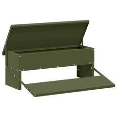 vidaXL Chicken Treadle Feeder Olive Green 48.5 x 39.5 x 19 cm 5 kg 2