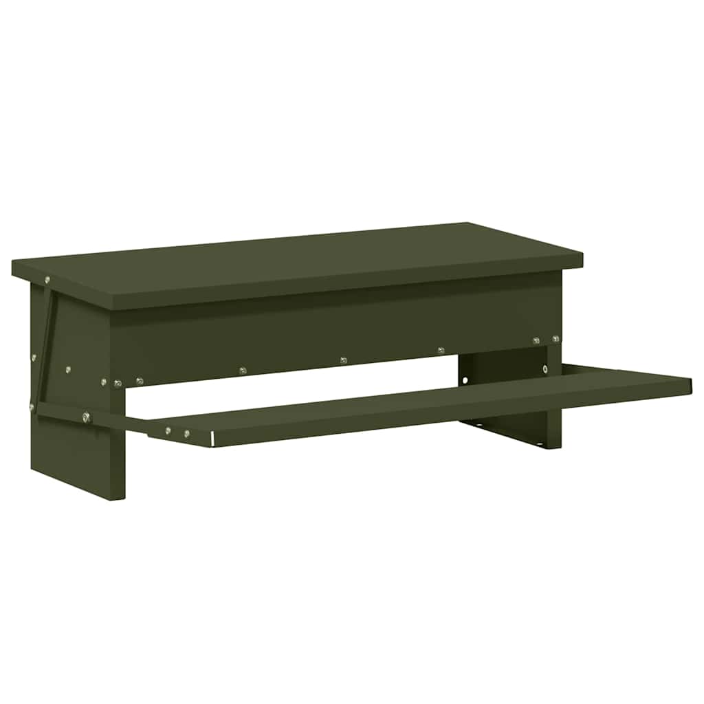 vidaXL Chicken Treadle Feeder Olive Green 48.5 x 39.5 x 19 cm 5 kg 5