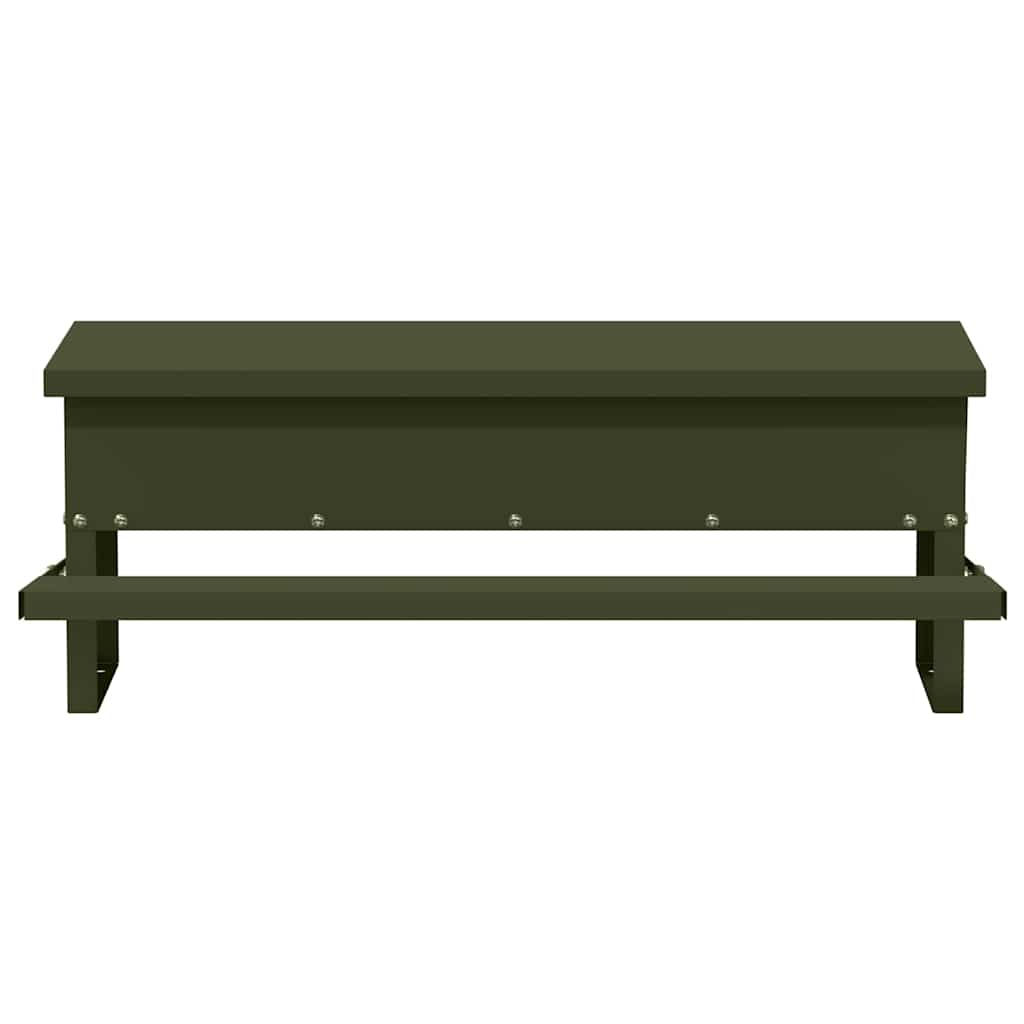 vidaXL Chicken Treadle Feeder Olive Green 48.5 x 39.5 x 19 cm 5 kg 6
