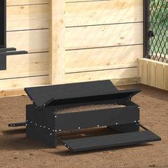 Chicken Treadle Feeder 75 x 53 x 20.5 cm 10 kg Black