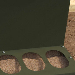 vidaXL Chicken Feeder Olive Green 40 x 40 x 45 cm Cold-Rolled Steel 4