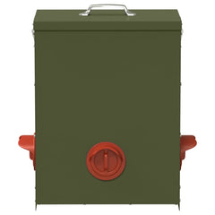 vidaXL Chicken Feeder Olive Green 32.5 x 20.5 x 43 cm 25 kg 4