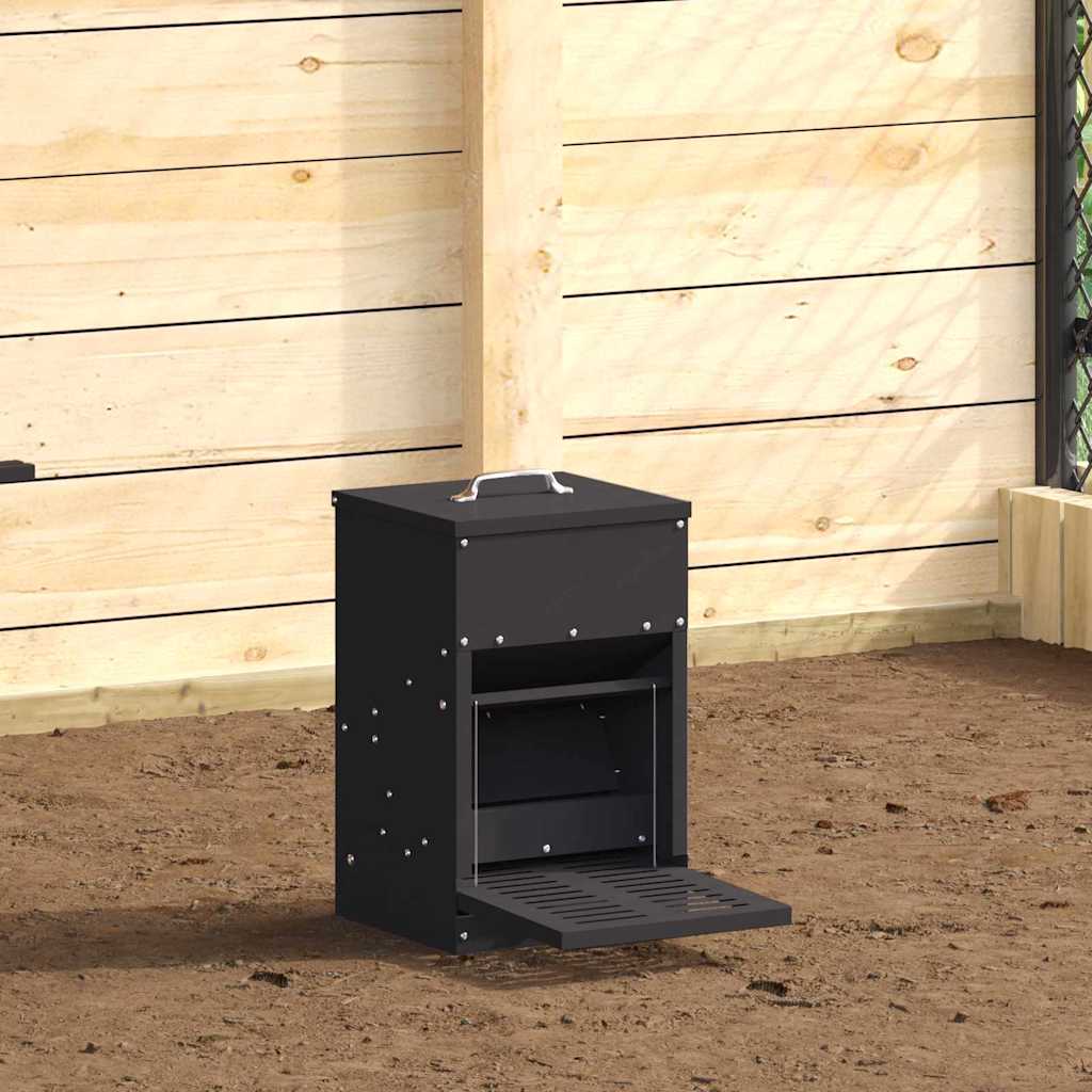 vidaXL Chicken Treadle Feeder Black 25 x 42 x 40 cm 4 kg 1