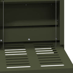 vidaXL Chicken Treadle Feeder Olive Green 25 x 42 x 40 cm 4 kg 6