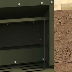 vidaXL Chicken Treadle Feeder Olive Green 25 x 42 x 40 cm 4 kg 3