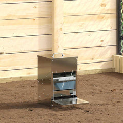 vidaXL Chicken Treadle Feeder Silver 25 x 42 x 40 cm 4 kg 1