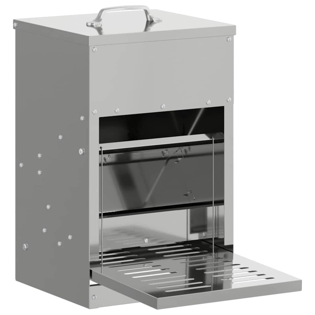 vidaXL Chicken Treadle Feeder Silver 25 x 42 x 40 cm 4 kg 2