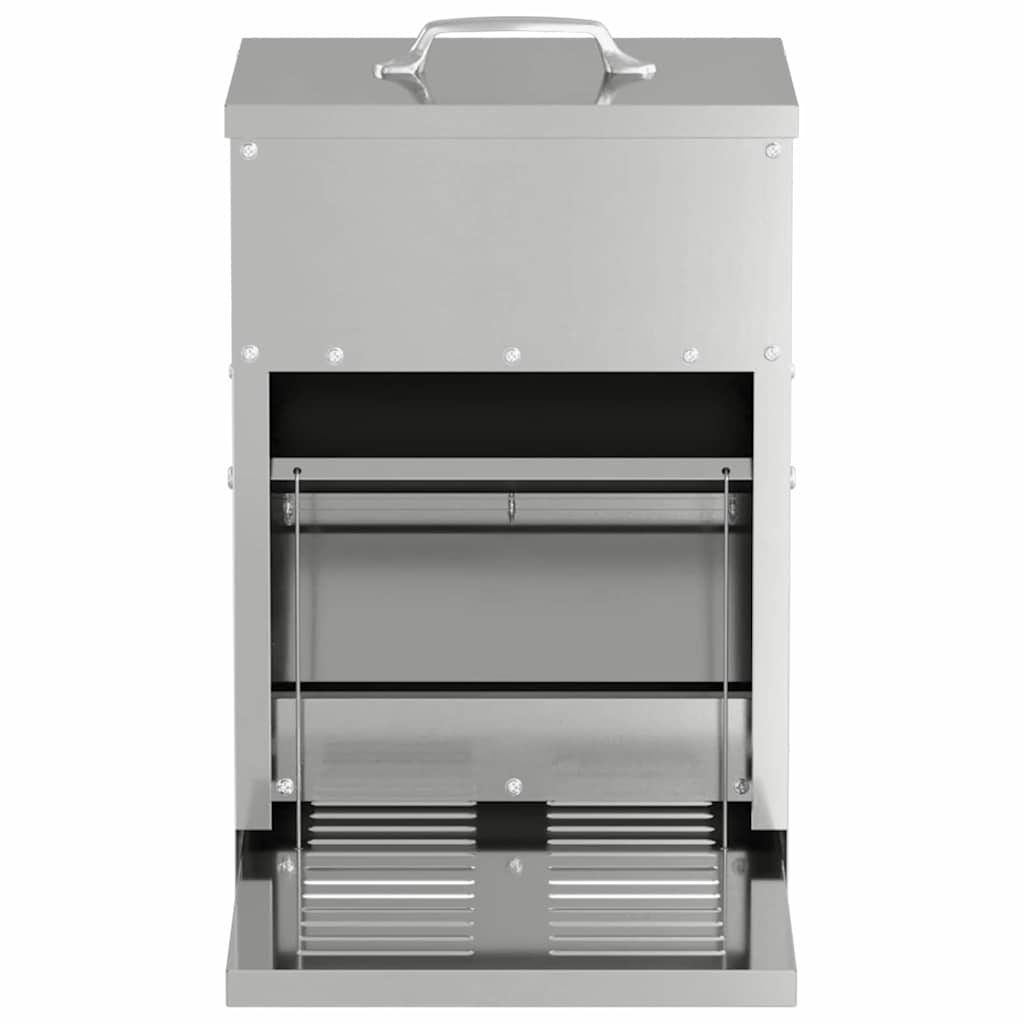 vidaXL Chicken Treadle Feeder Silver 25 x 42 x 40 cm 4 kg 4