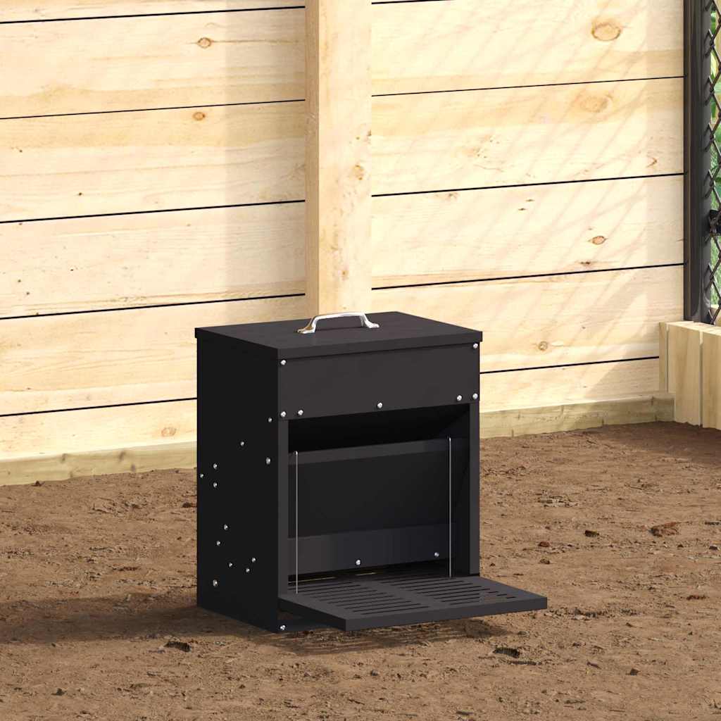 vidaXL Chicken Treadle Feeder Black 33 x 42 x 40 cm 10 kg 1