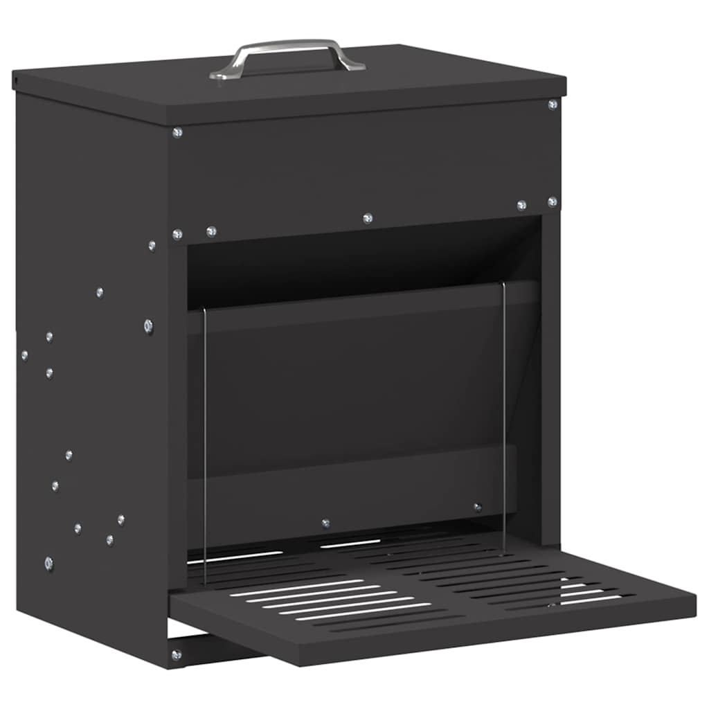 vidaXL Chicken Treadle Feeder Black 33 x 42 x 40 cm 10 kg 2