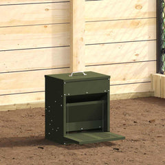 vidaXL Chicken Treadle Feeder Olive Green 33 x 42 x 40 cm 10 kg 1