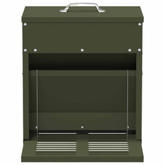 vidaXL Chicken Treadle Feeder Olive Green 33 x 42 x 40 cm 10 kg 4