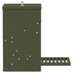 vidaXL Chicken Treadle Feeder Olive Green 33 x 42 x 40 cm 10 kg 5