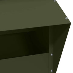 vidaXL Chicken Feeder Olive Green 35 x 30.5 x 43.5 cm 6