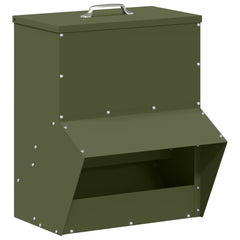 vidaXL Chicken Feeder Olive Green 35 x 30.5 x 43.5 cm 2